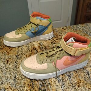 Rare Nike Air Force 1 Mid Sun Club Tan Multi Size 9 NO BOX Nice!